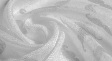 Doku arka plan, boyalı karikatür musta ile beyaz ipek kumaş