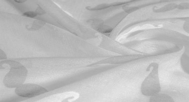 Doku arka plan, boyalı karikatür musta ile beyaz ipek kumaş