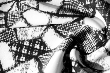 doku, arka plan, desen. siyah soyut f ile beyaz kumaş