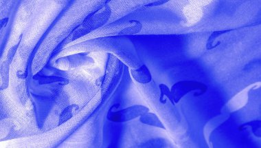 Doku Arka Plan, Boyalı Karikatür Mustac ile Mavi İpek Kumaş