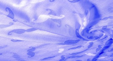 Doku Arka Plan, Boyalı Karikatür Mustac ile Mavi İpek Kumaş