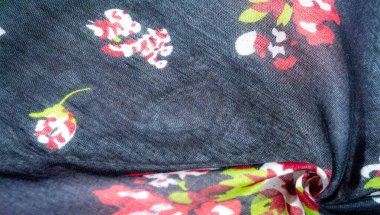 Doku arka plan, gül boyalı col ile koyu mavi ipek kumaş