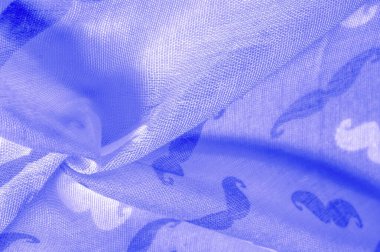 Doku Arka Plan, Boyalı Karikatür Mustac ile Mavi İpek Kumaş