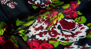 Doku arka plan, gül boyalı col ile koyu mavi ipek kumaş