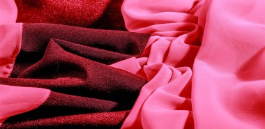 doku arka plan deseni. Ince bir mat ile kırmızı ipek kumaş 