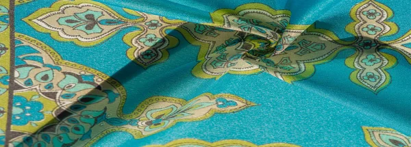Textur, bakgrund, mångfärgat sidentyg med ett mönster av — Stockfoto