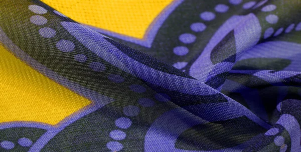 Textuur achtergrond patroon behang. blauw zwart gele zijde Fab — Stockfoto
