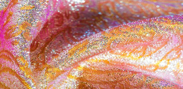 Texture background, pattern. pink brocade fabric. Organza brocad — Stock Photo, Image