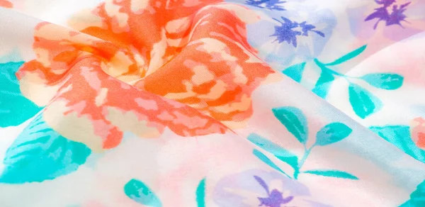 Bavlněnou strukturu textury. Květiny růže na bílém backgrou — Stock fotografie