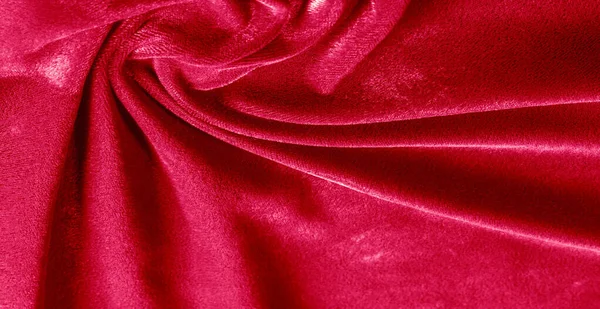 Pola, tekstur, latar belakang, kain beludru merah, gaya beludru. P — Stok Foto