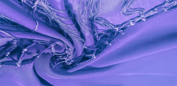 Background texture of silk fabric. This is a natural purple blue — Stock Photo, Image