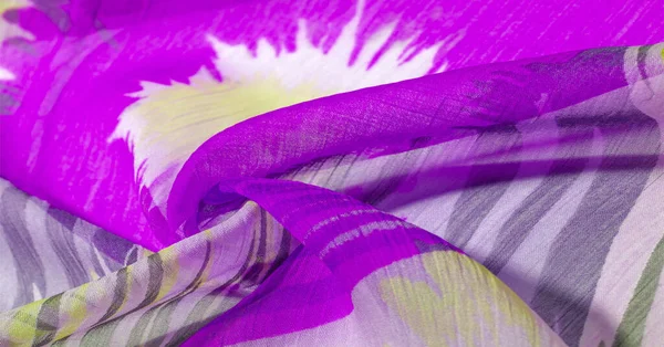 Textura padrão de fundo. Tecido de seda com renda colorida. Yello. — Fotografia de Stock