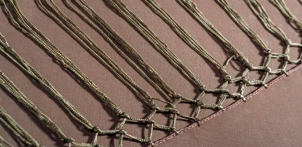 Achtergrond textuur van zijde stof. Dit is een natuurlijke bruine sjaal — Stockfoto