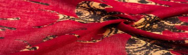 doku, arka plan, bir baskı ile kırmızı renk pamuklu kumaş 