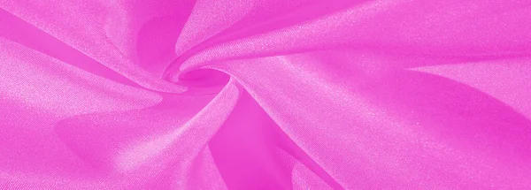 Texture, background, pattern, silk pink fabric. Crepe satin on t — Stock Photo, Image