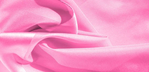 Tekstur, latar belakang, pola, kain sutra merah muda. Sutra ini inc — Stok Foto