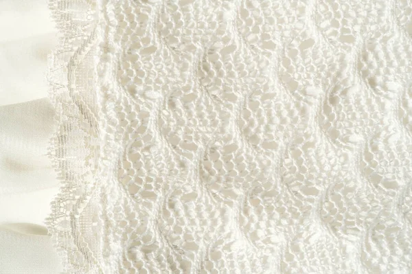 Texture, fond, motif. tissu de dentelle blanche. Ce merveilleux — Photo