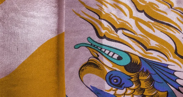 Textura, fundo, padrão, cartão postal, tecido de seda, amarelo cantado — Fotografia de Stock