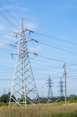 Bahçe düzenleme teknojenik, yüksek voltajlı elektrik hatları. Doğal c