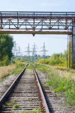 Bahçe düzenleme teknojenik, yüksek voltajlı elektrik hatları. Doğal c