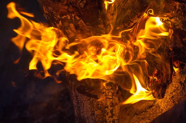 El fuego en su forma más común puede conducir a un fuego que puede causar p — Foto de Stock