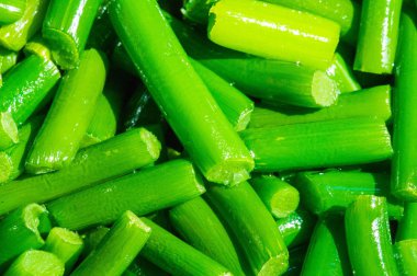 Garlic sticks, Tsvetonos, Immature scapes are tender and edible.