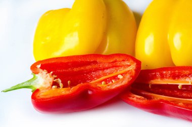 Bell peppers are sometimes grouped with less pungent pepper vari clipart