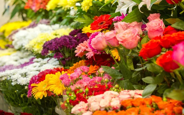 Bukett Med Blommor Vackert Arrangerad Bukett Blommor Särskilt Presenteras Som — Stockfoto