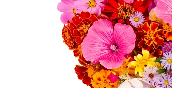 다양한 색상의 꽃에서 다채로운 꽃다발 사진의 장식을위한 쾌적한 — 스톡 사진