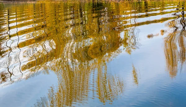 Текстура фона. Отражение в воде осенних деревьев — стоковое фото