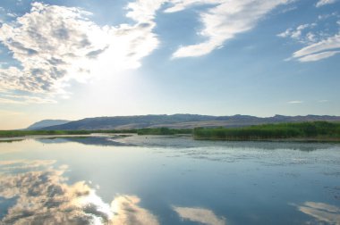 Bozkır yaz. Turgai Kaydet. Çölde Gölü
