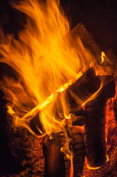 Texture Background Fire Fire Cold Autumn Evening — Stock Photo, Image