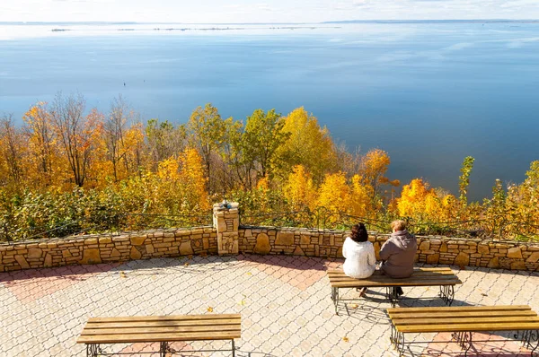 September 10 2014 River Kama Tatarstan, Russia. Autumn view of t