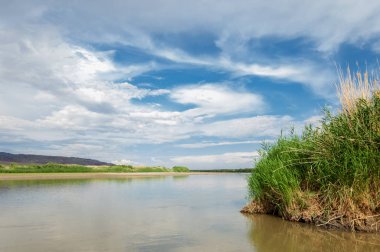 Steppe 'deki nehir. Çayır