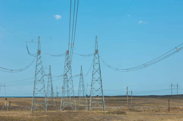 Poles for electricity supply — Stock Photo, Image