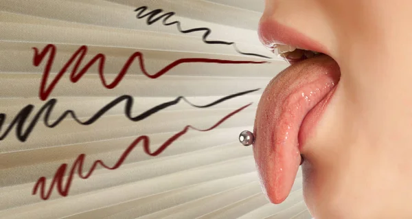 Tongue. The body in the mouth, which is the organ of taste, — 스톡 사진