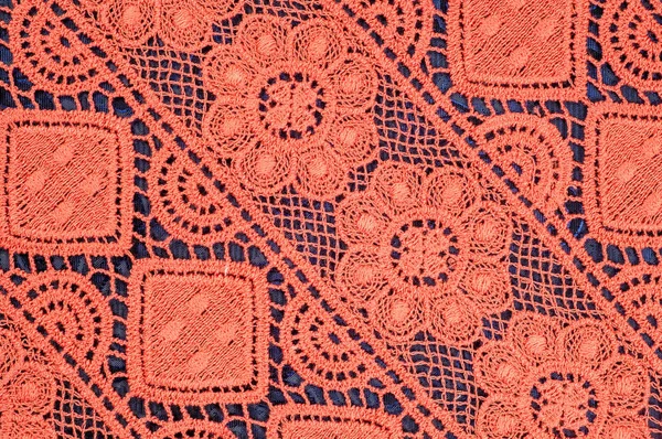 Red lace fabric texture — Stock Photo, Image