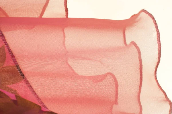 Flores incrustadas de tecido rosa. textura — Fotografia de Stock