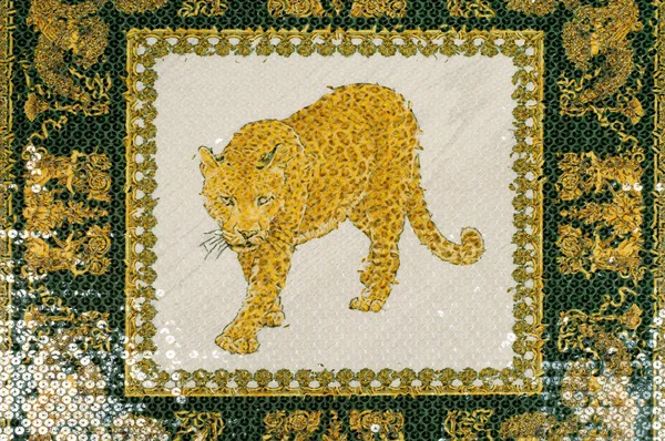 Fabric with a pattern tiger — Stock Photo, Image