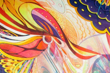 Sarı, mavi, Mavi desenli kumaş renkleri soyutlama,