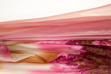 Pembe kumaş çiçek işlemeli. doku