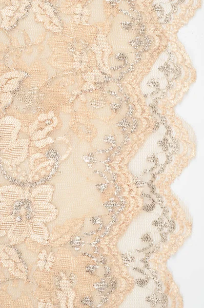 Texture. Lace fabric golden yellow color photos made in the stud — Stock Photo, Image