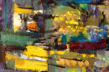 Doku, arka plan. Yağla boyanmış resim, iki kadın oturuyor.