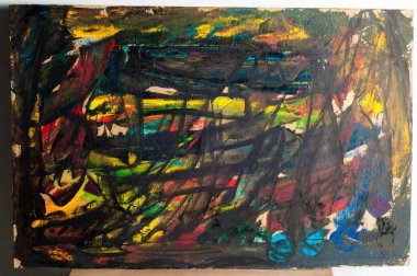 Yağlı boyayla boyanmış resim. Soyut desen