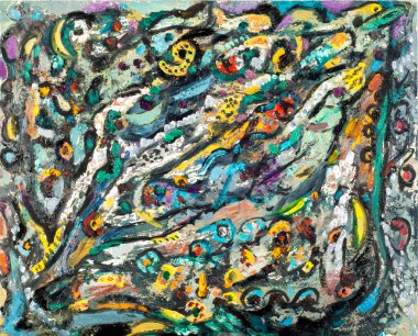 Yağlı boyayla boyanmış resim. Soyut desen