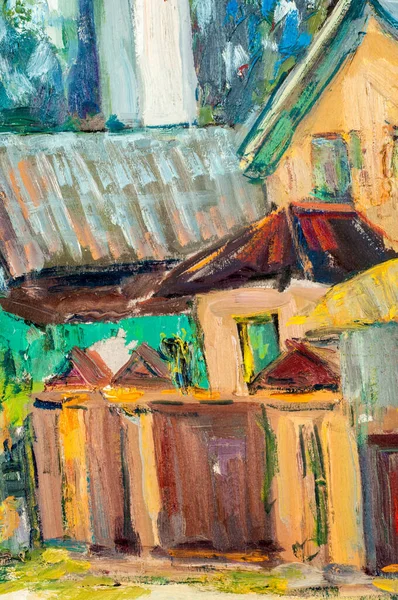 Kunstbild mit Ölfarbe gemalt. alte Stadtmoschee — Stockfoto