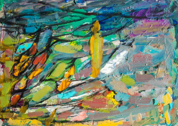 Cuadro de arte pintado con pintura al óleo. Patrón abstracto —  Fotos de Stock