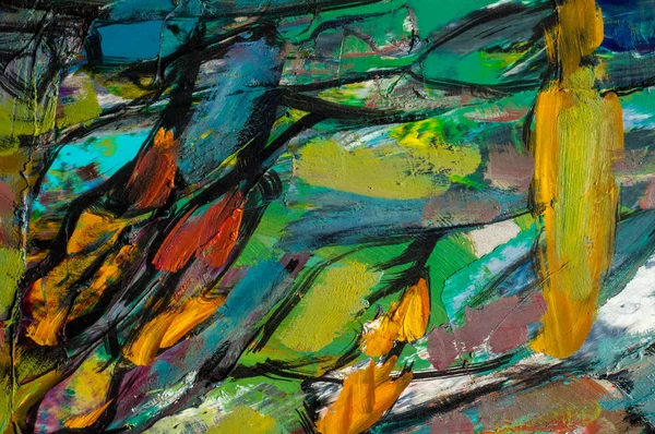 Cuadro de arte pintado con pintura al óleo. Patrón abstracto — Foto de Stock