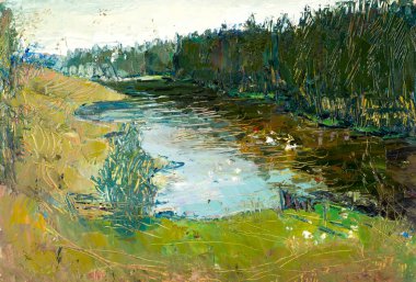 Doku, arka plan. Geçmişi. Yağlarla boyanmış bir resim. eski vi