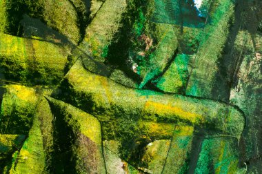 resim boyalı renkler, soyut yeşil desen